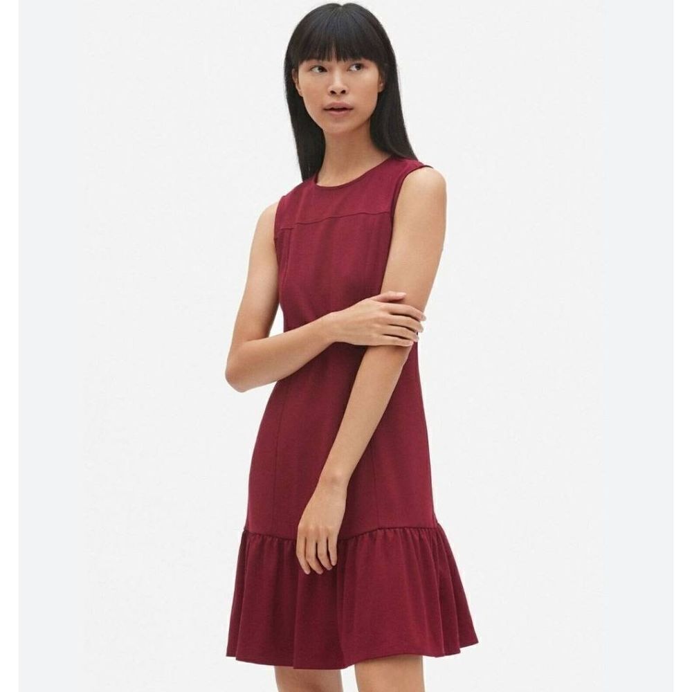 GAP Sleeveless Midi Dress in Deep Burgundy